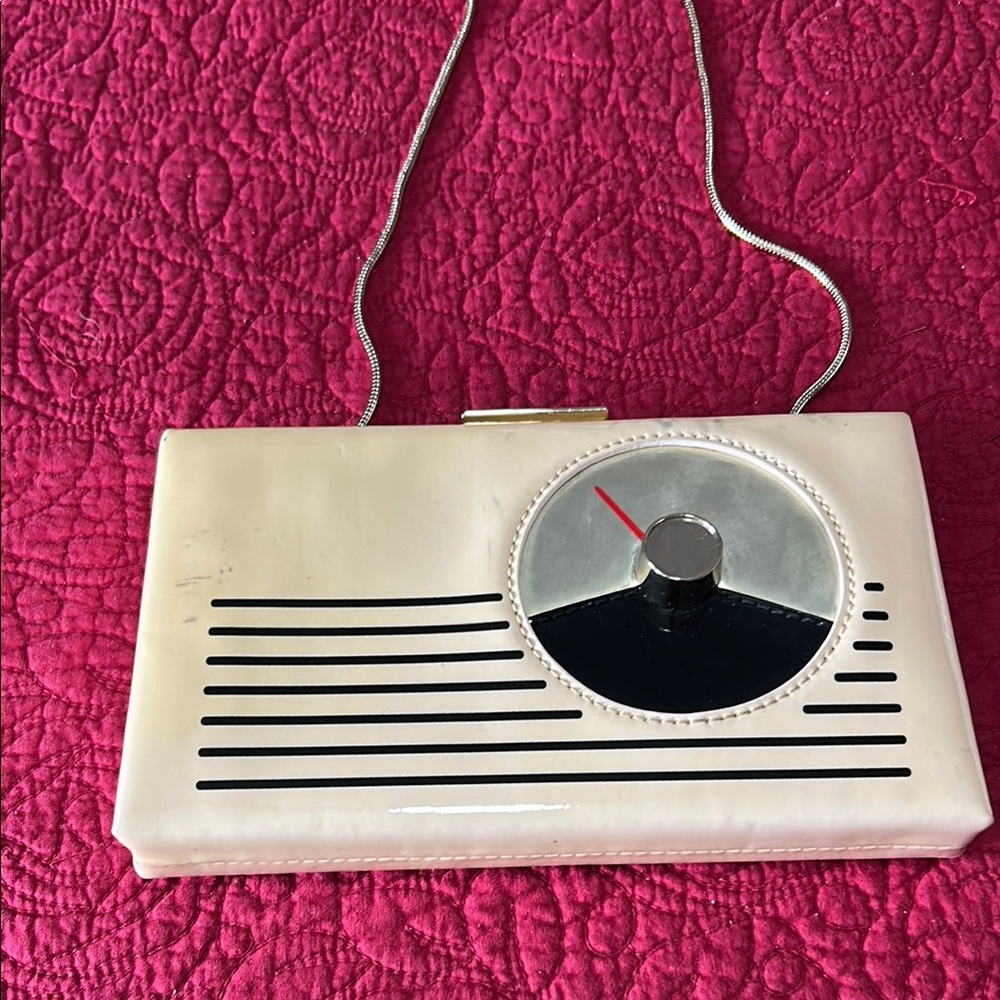 Kate Spade Cream and Black Wristlet Clutch